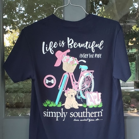 Simply Southern Tops - Simply Southern T-Shirt Life is Beautiful M Medium